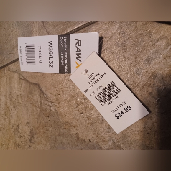 NWT Mens Raw X 718 Slim Stretch Jeans 36x32 - Picture 3 of 6